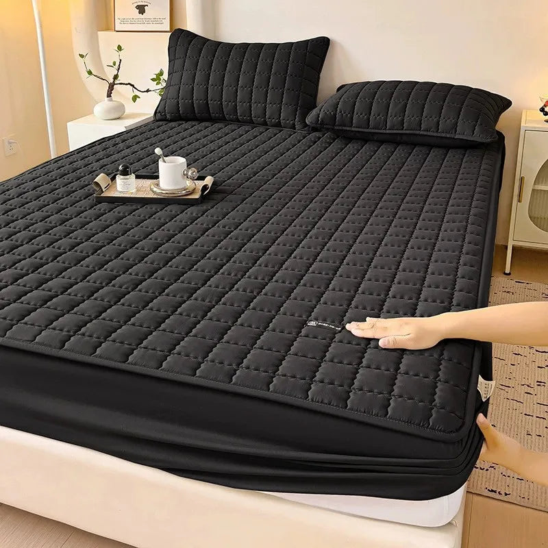Waterproof Thickened Mattress Pad Protector Adjustable Durable Fitted Sheet Bed Covers Anti-mite Non-slip Bedspreads 150/160x200