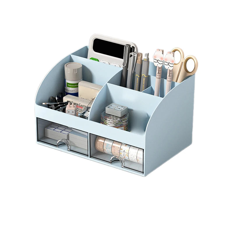 Organizador de escritorio con cajones Organizador de escritorio Caja de almacenamiento de maquillaje de mesa Suave y resistente Caja de almacenamiento de suministros de oficina Múltiple