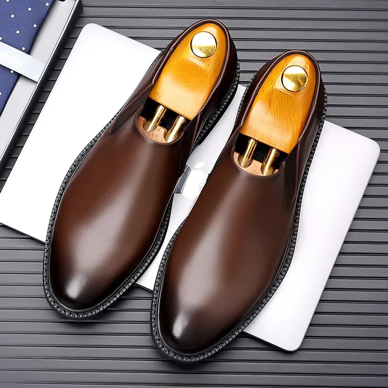 Zapatos formales italianos para hombre, zapatos de vestir de negocios de cuero para boda, zapatos Oxford para hombre, zapatos de oficina Scarpe Uomo Eleganti