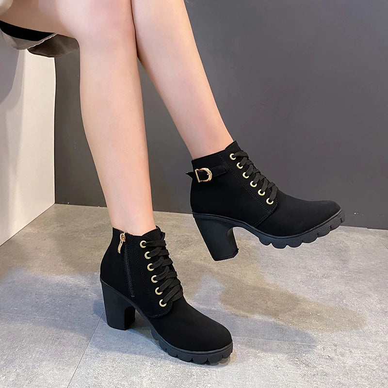 Winter Lace-Up Ankle Boots