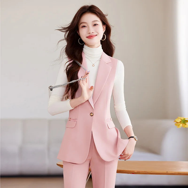 Women Pants Sets Off Shoulder Sleeveless Vest Top Female Pencil Pants Women 2 Piece Set Outfit Elegant Women's Pants Suit