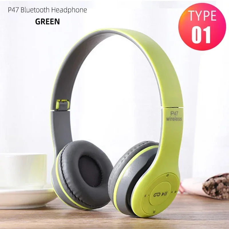 P47 Wireless Headphones Bluetooth 5.0 Earphones Foldable HIFI Stereo Bass for Music Gaming Kid Girl Earphone for iPhone XiaoMi