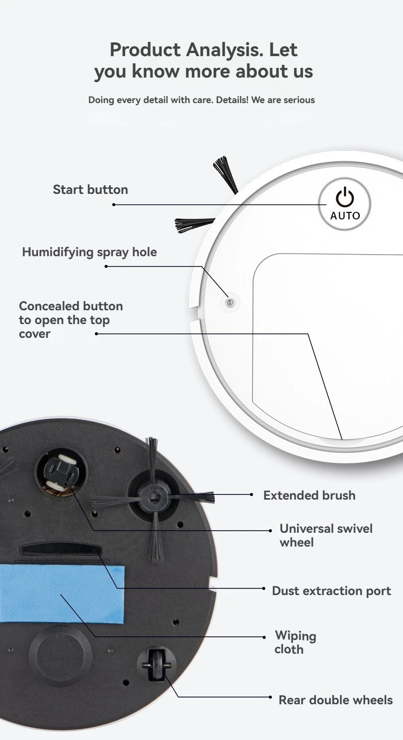 Mopa de succión con pulverizador, humidificación, robot de barrido, desinfección y esterilización, repelente automático de mosquitos móvil