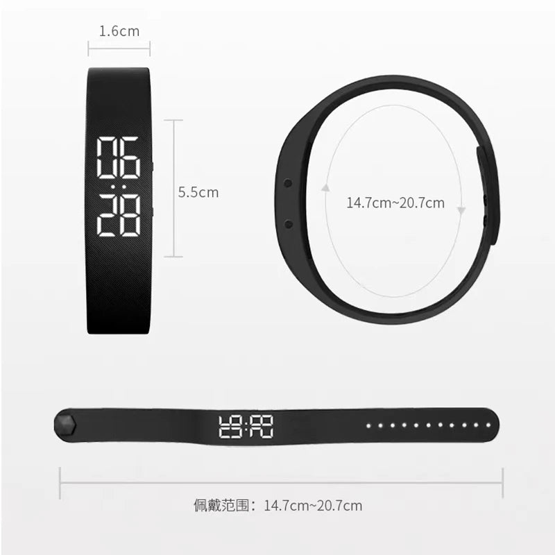 Reloj inteligente Pulsera deportiva Pulsera inteligente con despertador vibrador Pulsera podómetro para estudiantes hombres y mujeres