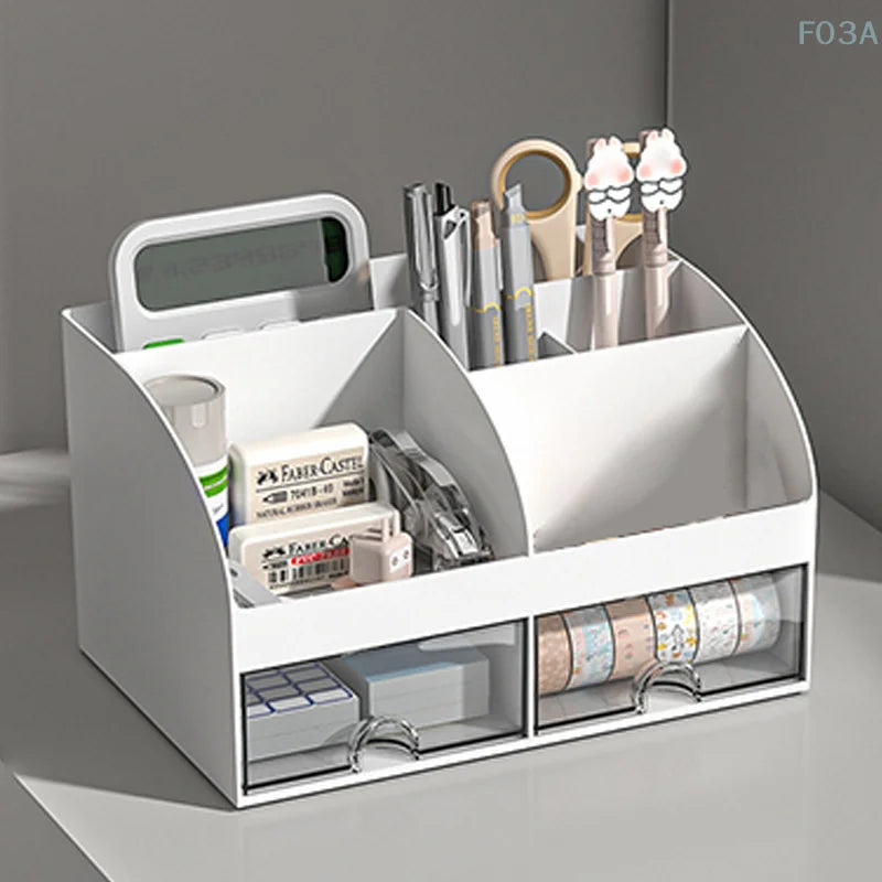 Organizador de escritorio con cajones Organizador de escritorio Caja de almacenamiento de maquillaje de mesa Suave y resistente Caja de almacenamiento de suministros de oficina Múltiple