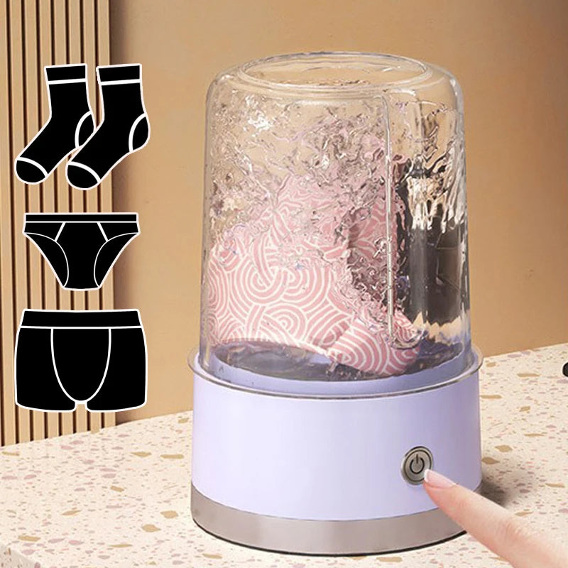 USB portable automatic washing machine, no need to plug in or assemble, small washing machine for washing underwear and socks