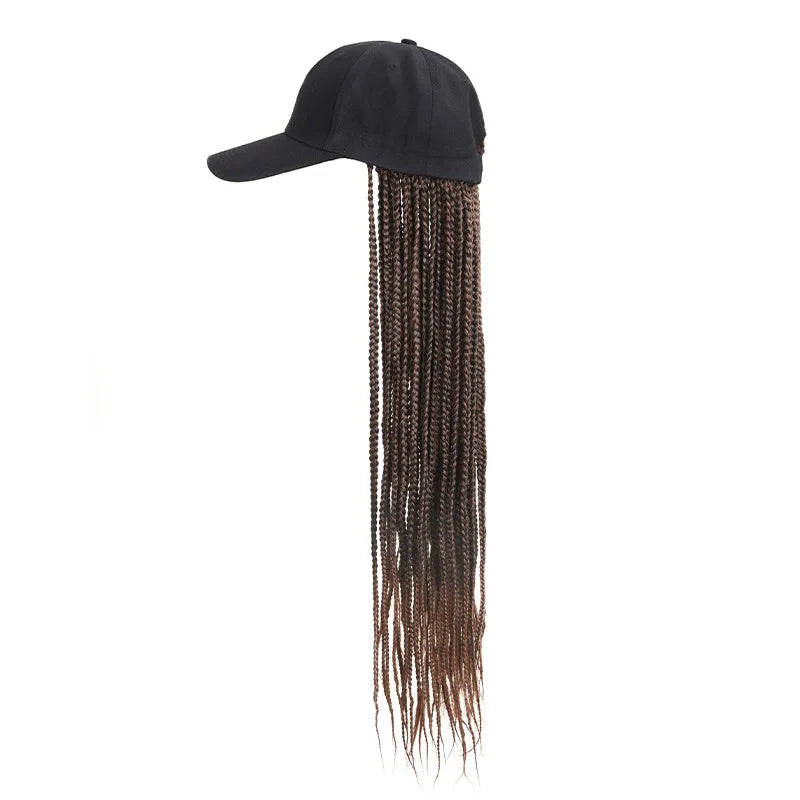 Synthetic Crochet Hair Woman Wigs Big Size Baseball Hat Wig 26inch Long Braided Wigs for Women Daily Party Cosplay Wig Female