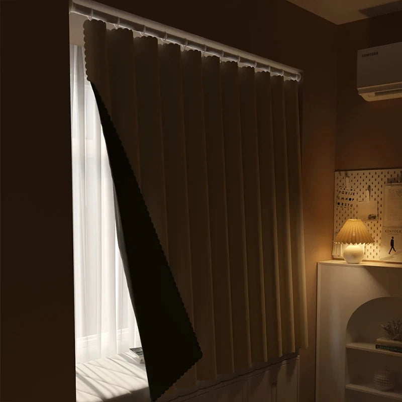 Cortinas opacas de alta opacidad para ventana de dormitorio con gancho, balcón, protección solar, partición para sala de estar, cortinas de privacidad