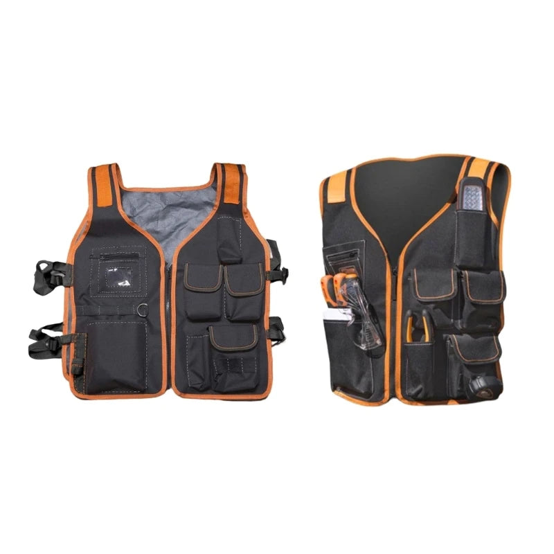 Chaleco de trabajo práctico, chaleco de herramientas, múltiples bolsillos, diseño ergonómico
