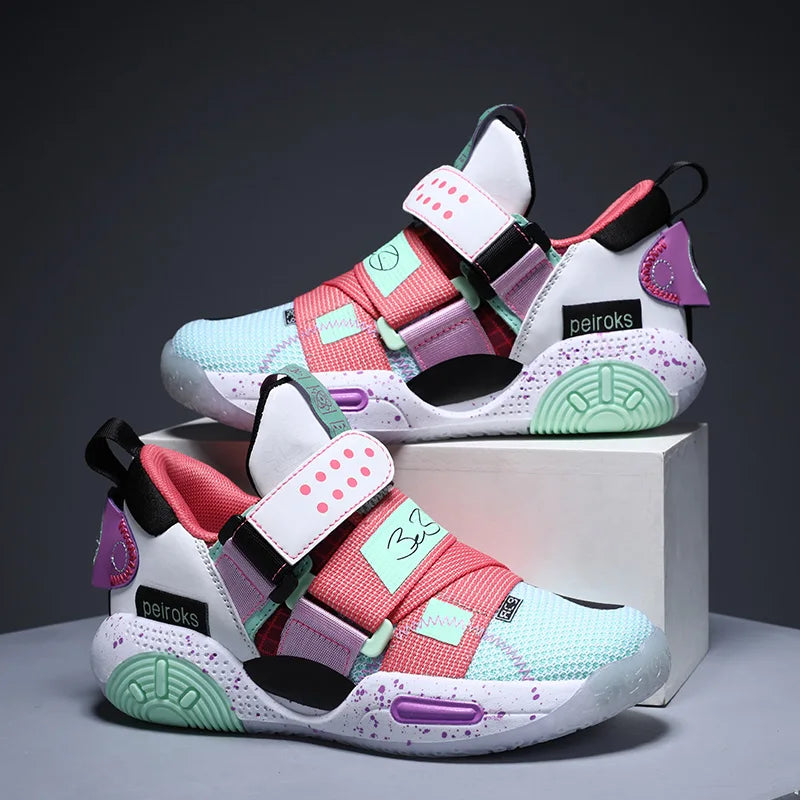 Nuevas zapatillas de baloncesto para niños y niñas, antideslizantes, ligeras, deportivas, de exterior, para correr.