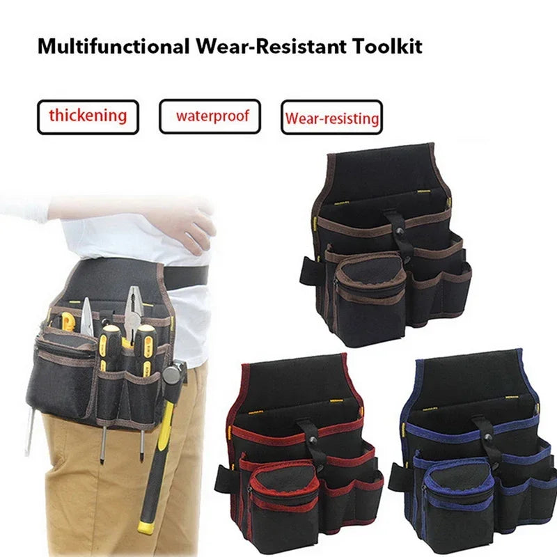 Bolso de almacenamiento de herramientas multifuncional, bolsa de cintura para electricista, kit de herramientas, taladro, bolsa de cintura, llave inglesa, destornillador, bolsas organizadoras de herramientas de ferretería
