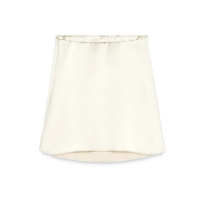 Elegantes Conjuntos de Pantalones de Satén para Mujer, Blusas sin Mangas sin Espalda Tipo Tubo, Pantalones de Pierna Ancha con Cremallera, Trajes de Vacaciones de Verano 2025 para Mujer