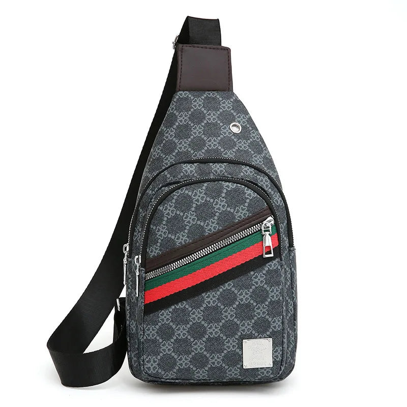 Men’s PU Leather Crossbody Chest Bag – Urban Multifunction Shoulder Handbag