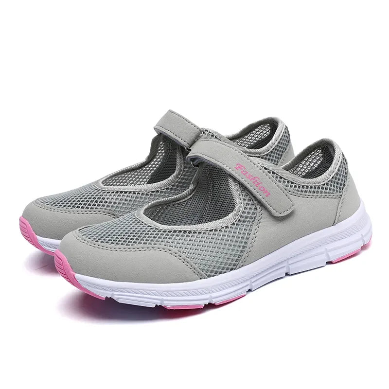 Zapatos de mujer transpirables vulcanizados Blancos Zapatillas de mujer de moda Malla transpirable Zapatos casuales para caminar Zapatos de trabajo de mujer