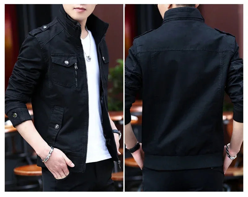 Chaquetas cargo para hombre, nueva moda, chaqueta bomber, ropa masculina, estilo británico sencillo, chaqueta cálida cortavientos y abrigo, chaqueta de béisbol para hombre.