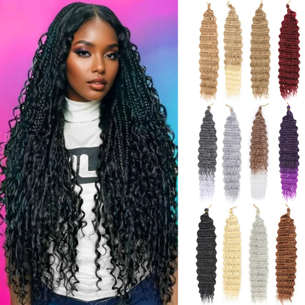 Cheveux au crochet Deep Wave, Tresse synthétique Passion Twist, Extension de cheveux bouclés afro, Tresse Water Wave Deep Twist, Cheveux Ocean Wave