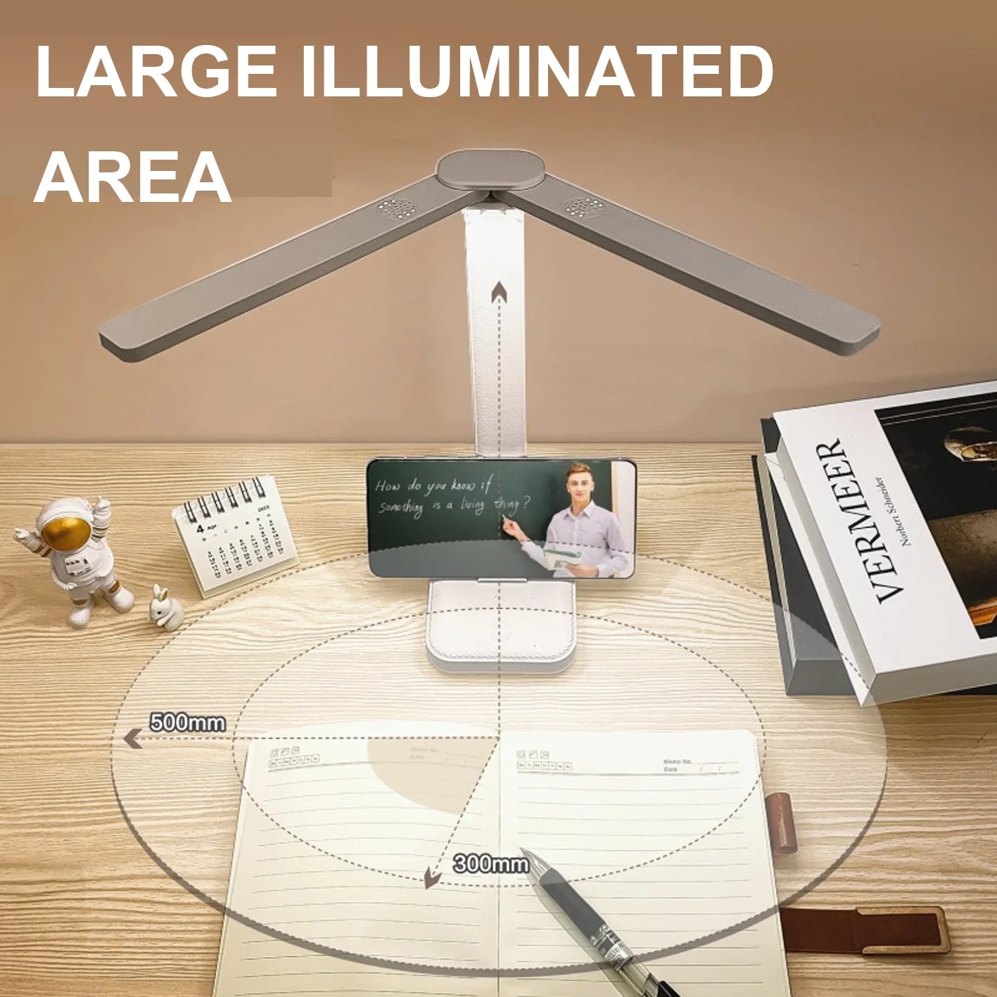 Lampe de bureau LED rechargeable par USB, 3 niveaux d'intensité, tactile, protection des yeux, pliable, idéale pour la chambre à coucher