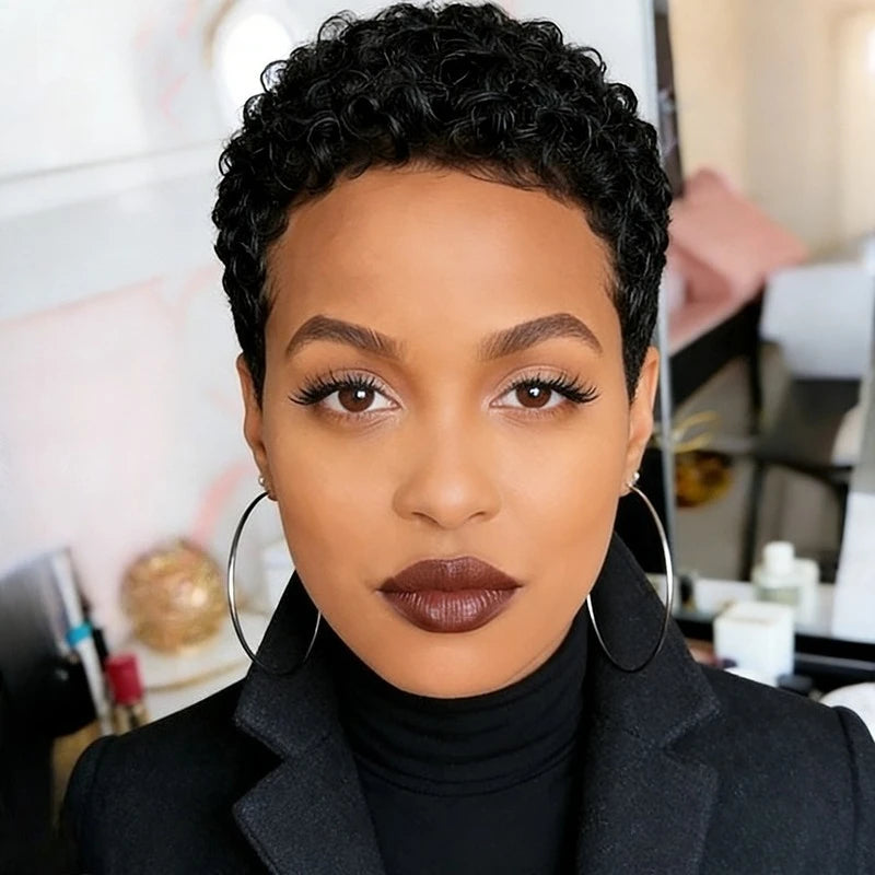 Short Afro Pixie Wig