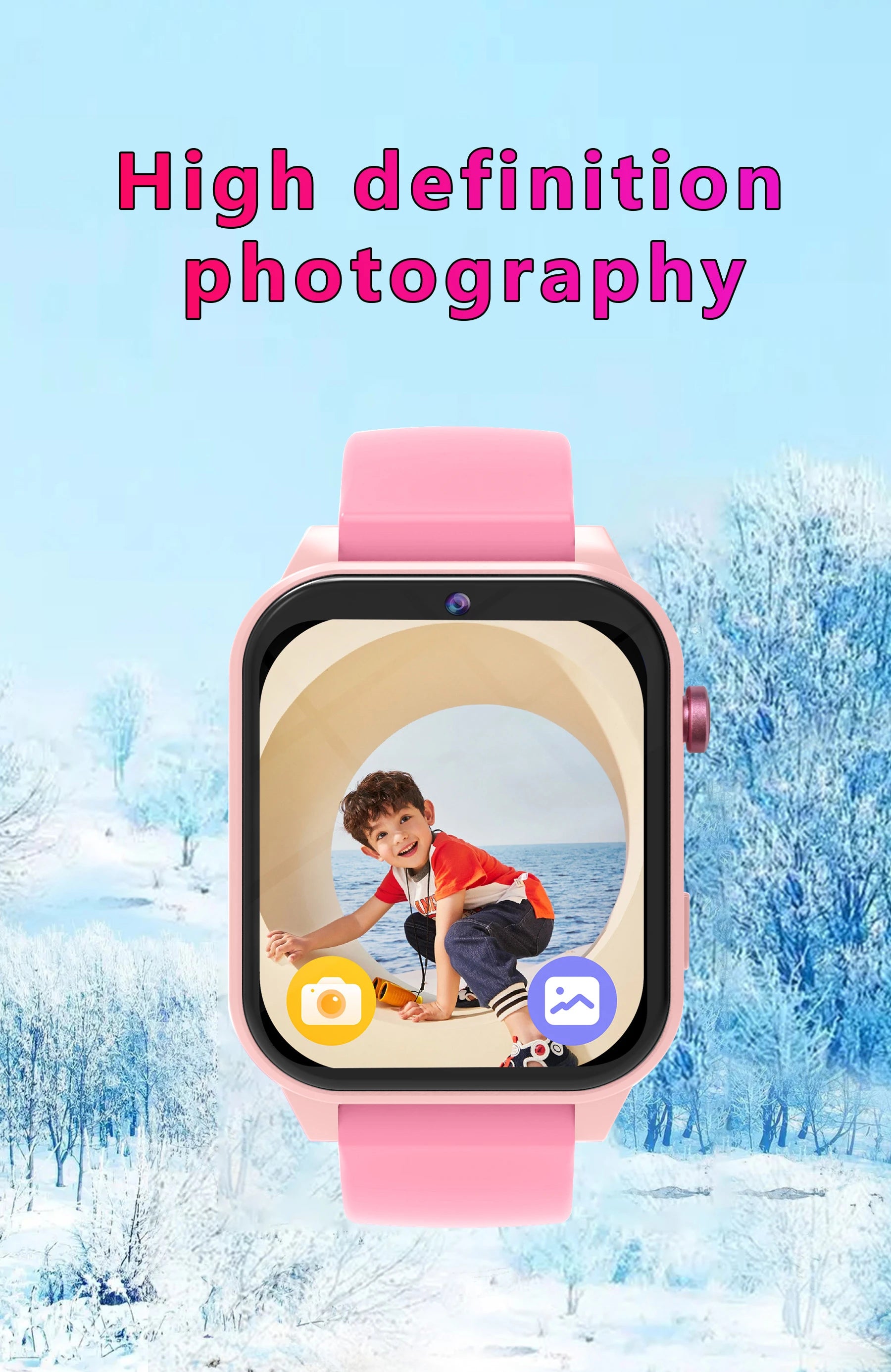 Montre connectée pour enfants, 18 jeux, étanche, lampe torche, télécommande, photographie, cadeau de vacances et d'anniversaire pour garçons et filles
