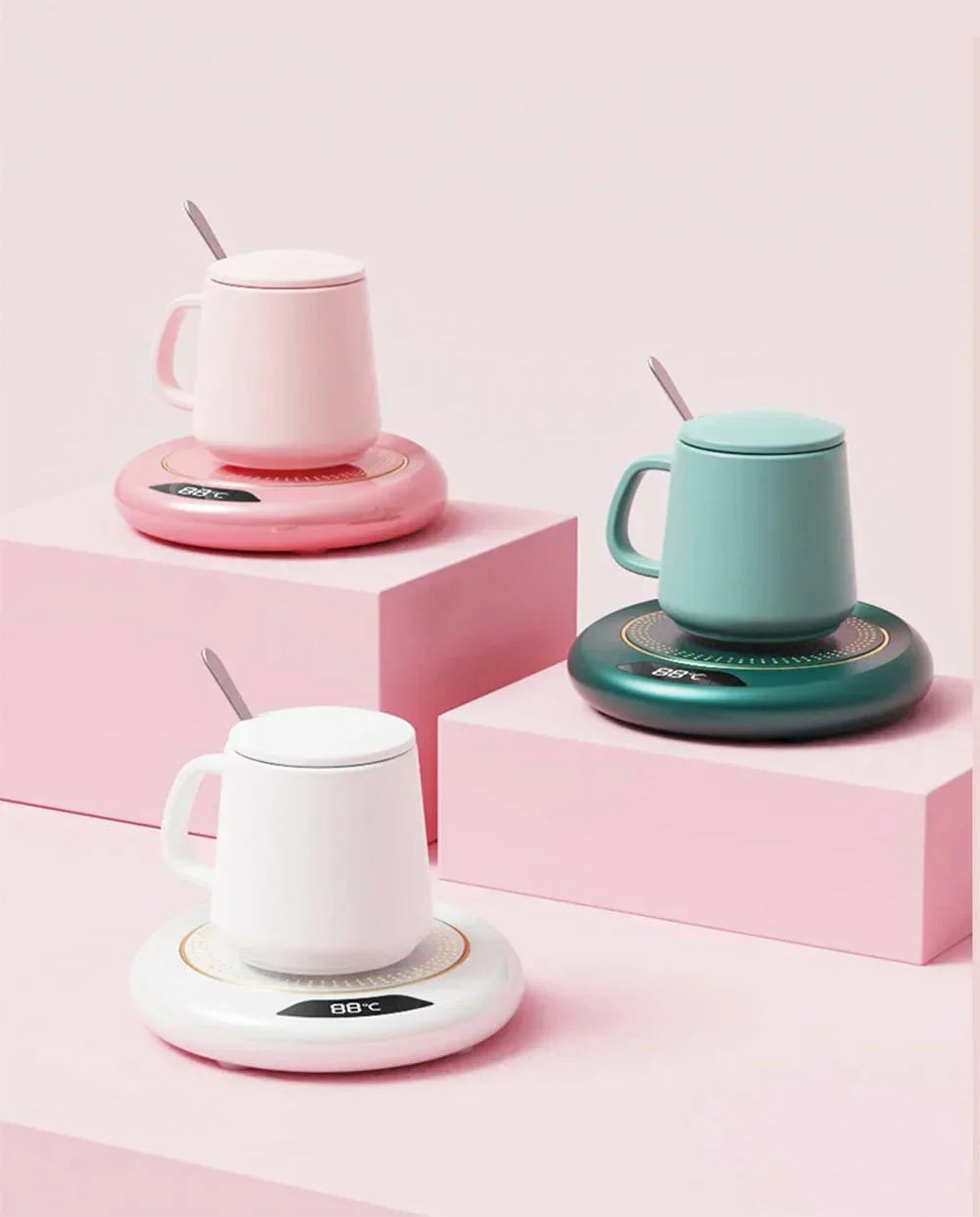Calentador de Tazas Calentador Eléctrico de Tazas USB para Café Leche Té Almohadilla Calefactora de Agua Posavasos Termostáticos Calentador de Tazas para Hogar Oficina