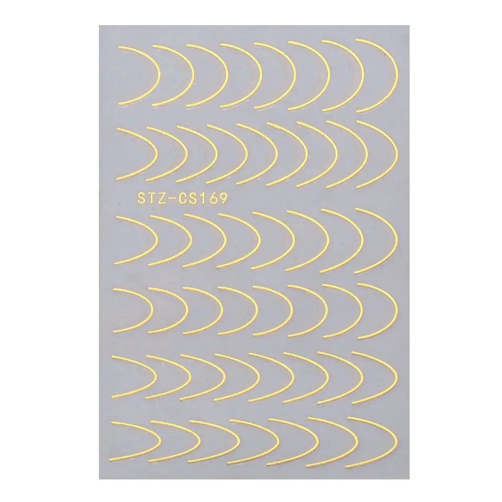 Folier Fransk Stil Neglekunst Sliders Geometrisk Mønster Striper Negleklistremerker Manikyr 3D Linjer Neglekunstdekorasjon