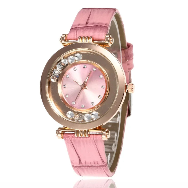 Relojes para mujer, lujo femenino, temperamento, reloj de mujer, correa de cuero, reloj de diamantes, reloj analógico de cuarzo, Reloj Mujer, Montre Femme