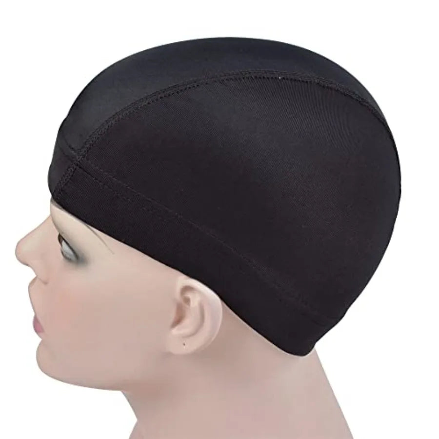 Gorras de peluca tipo domo para hacer pelucas, gorra de peluca elástica con banda elástica ancha, gorra tipo domo M