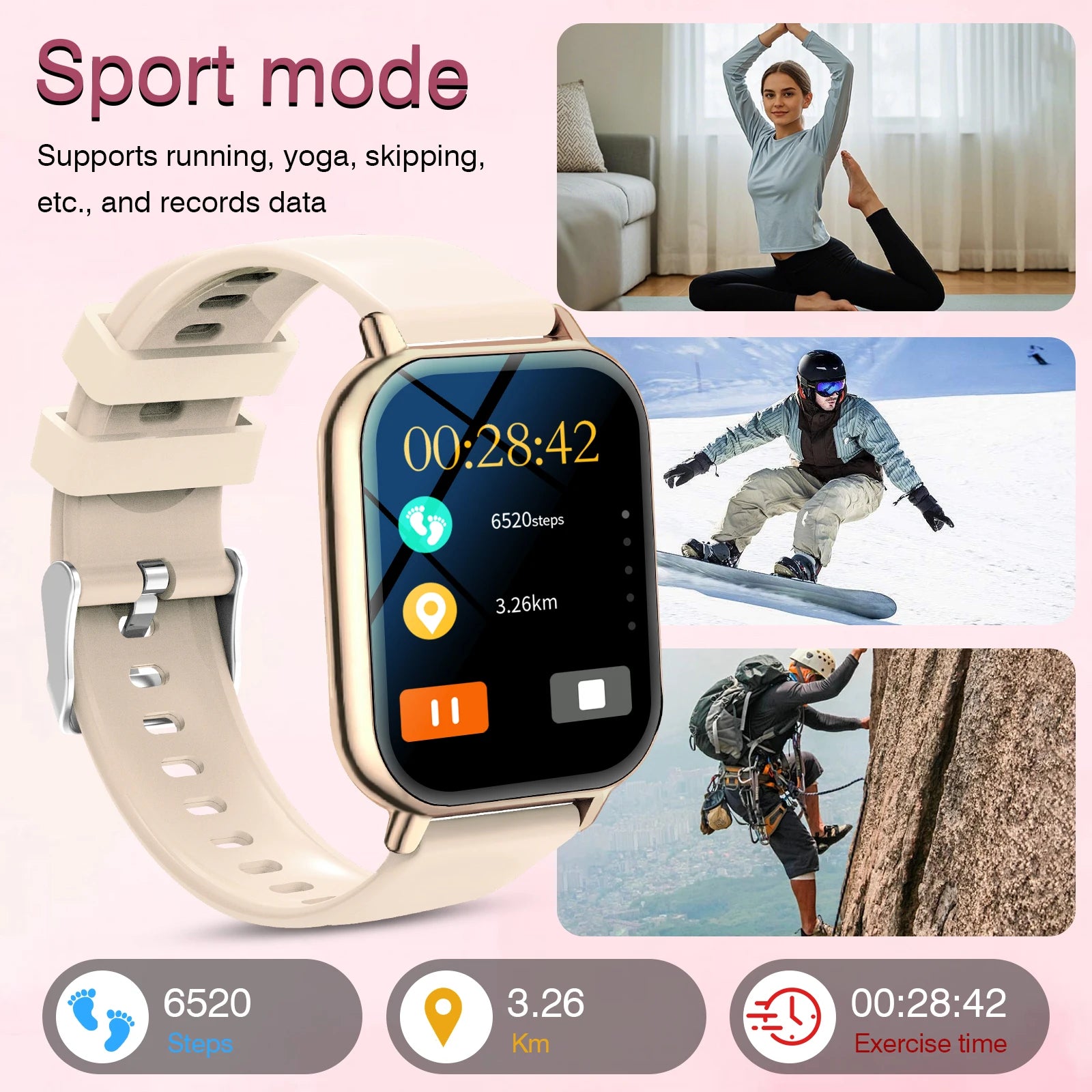 Reloj inteligente, para hombres y mujeres, llamadas inalámbricas, monitor de actividad, pantalla de 2.01 pulgadas, reloj inteligente deportivo
