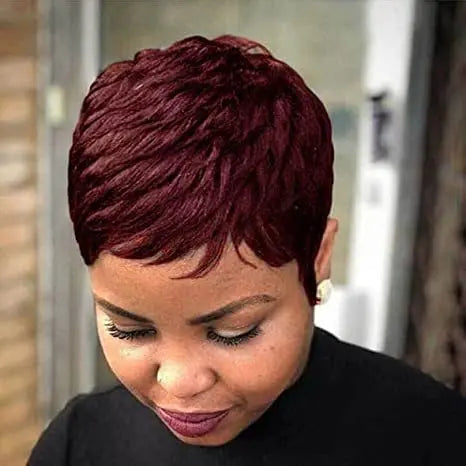 Short Pixie Cut Wigs for Short Wigs for Black Women Black Wavy Layered Short synthetic Wigs