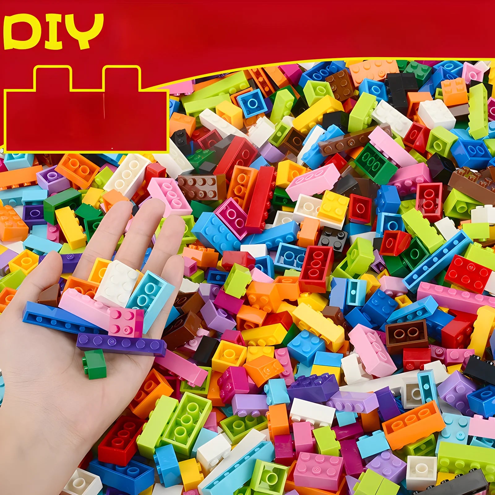 1000 DIY creative building blocks bulk set Urban Classic building blocks Assembled birthday gift children's educational toys
