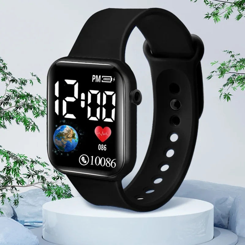 Relojes YIKAZE para niños, reloj digital LED para niños, correa de silicona, reloj electrónico de dibujos animados, reloj deportivo para niños y niñas, regalos