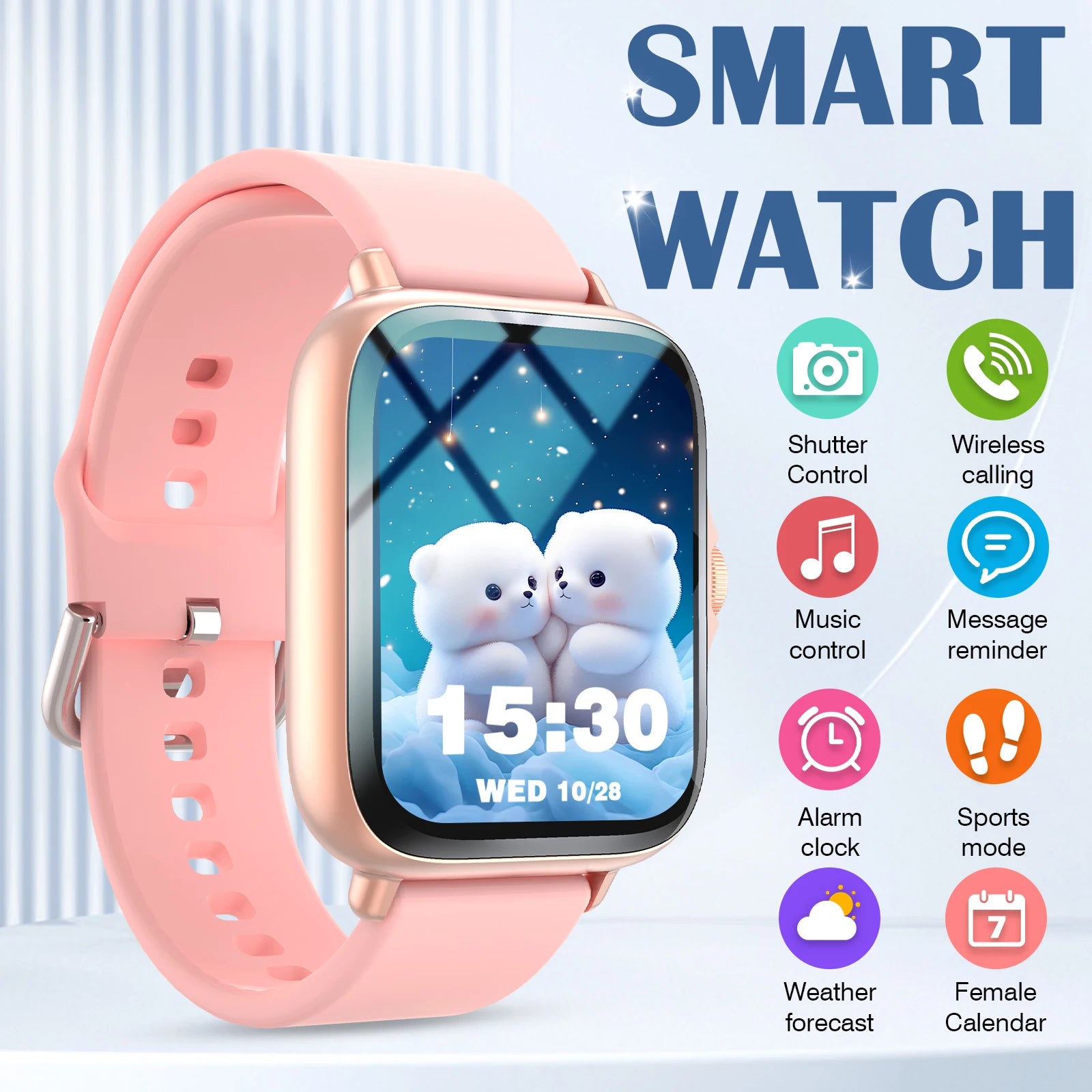 El smartwatch tiene función de llamada, notificación de mensajes, diseño ultrafino, es compatible con Android y iPhone, regalo neutro, múltiples