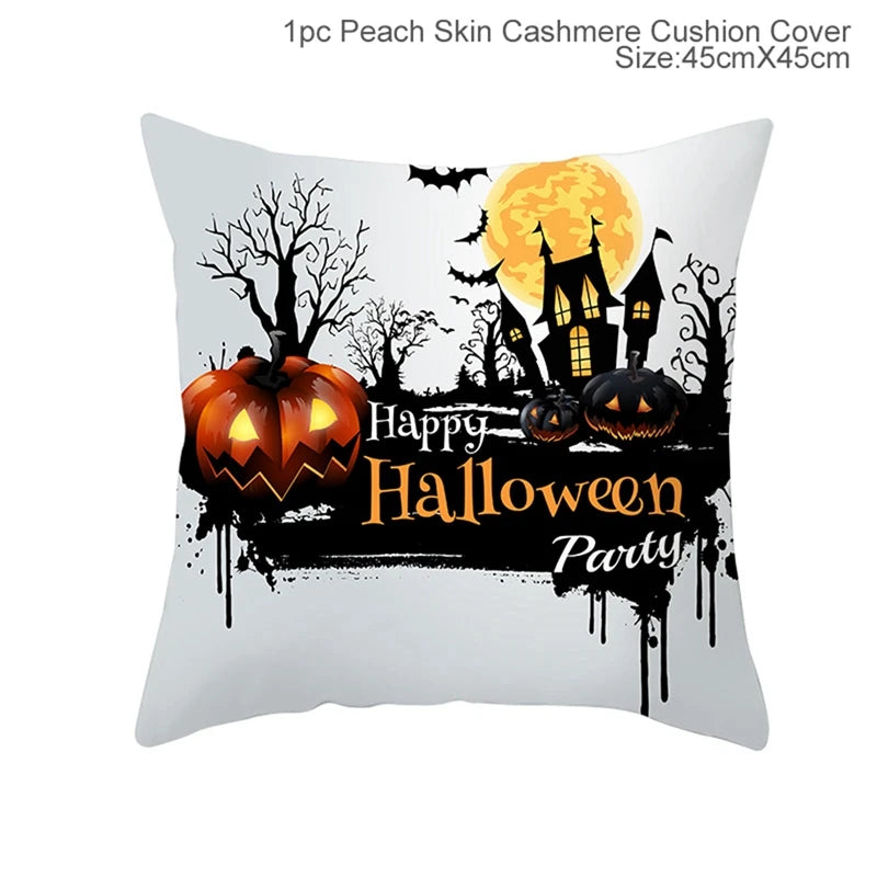 Funda de cojín de lino de Halloween, funda de almohada con temática de truco o trato, funda de almohada de calabaza y fantasma de dibujos animados, decoración para fiesta de Halloween 2025