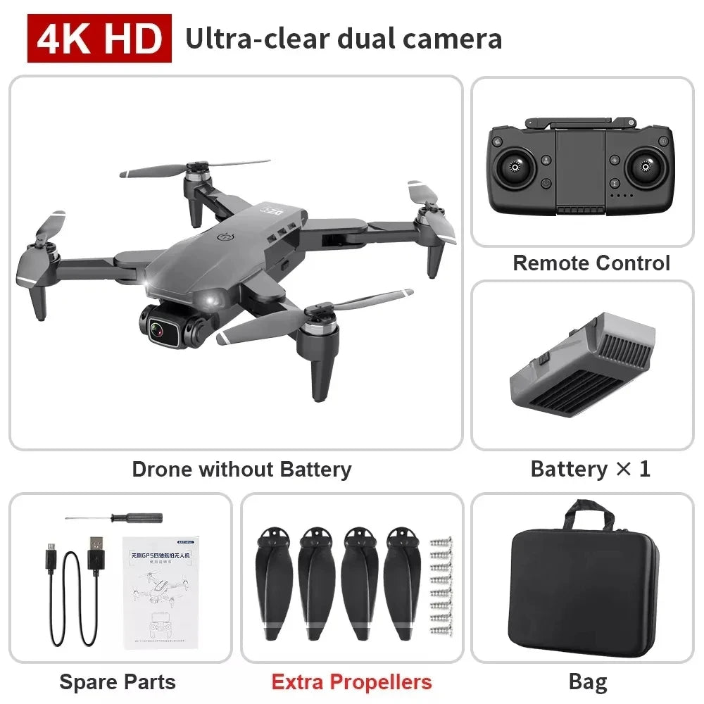 Dron L900 Pro 4K Profesional 5G GPS HD Doble Cámara Fotografía Plegable Sin Escobillas Quadcopter Distancia RC 1.2KM Drones Juguetes