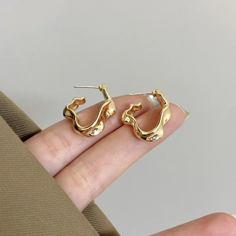 Pendientes de mujer Retro Minimalista Pendientes de Tuerca Irregulares Exagerados de Moda para Mujer Accesorios de Joyería