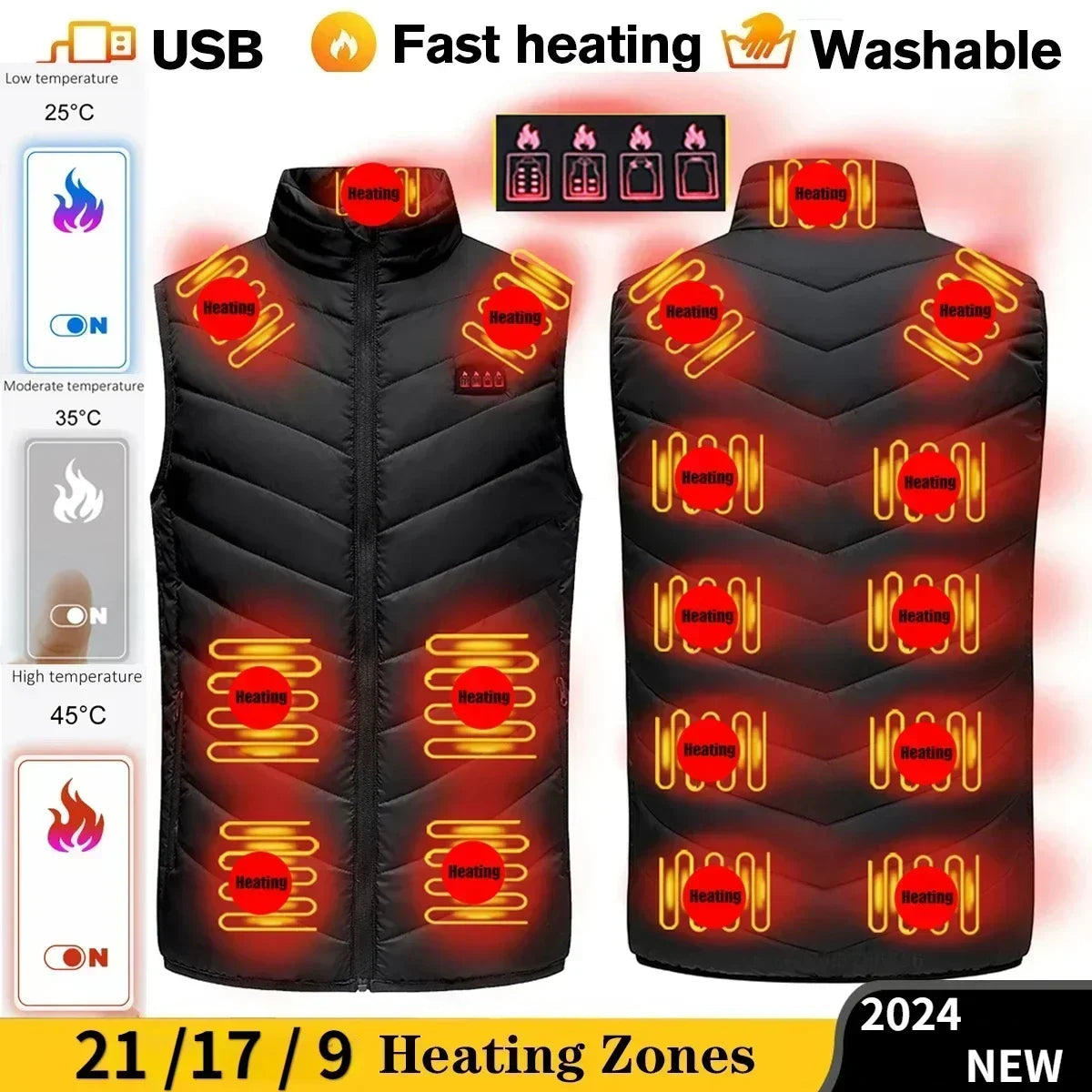 21-Zone Graphene Heated Vest