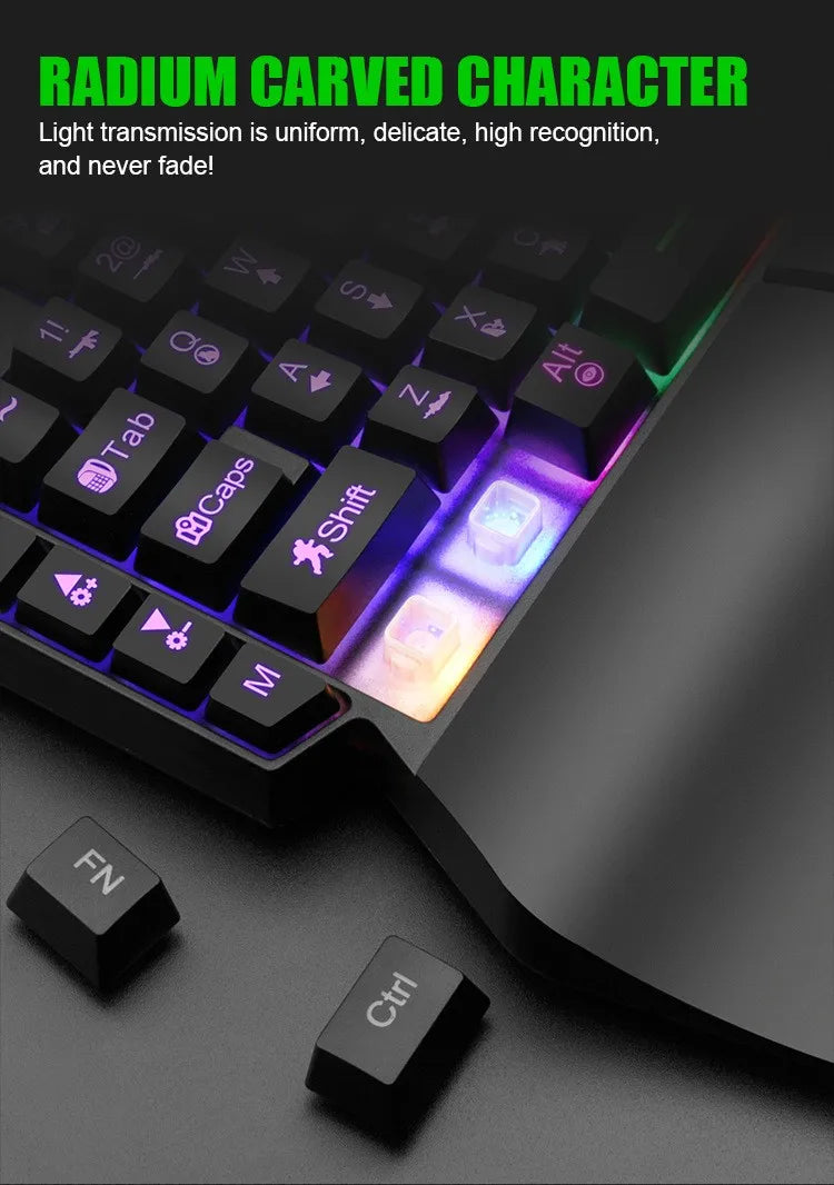 Teclado gaming de una mano y 35 teclas, mini teclado USB ultradelgado con retroiluminación para ordenador portátil, de sobremesa y smartphone