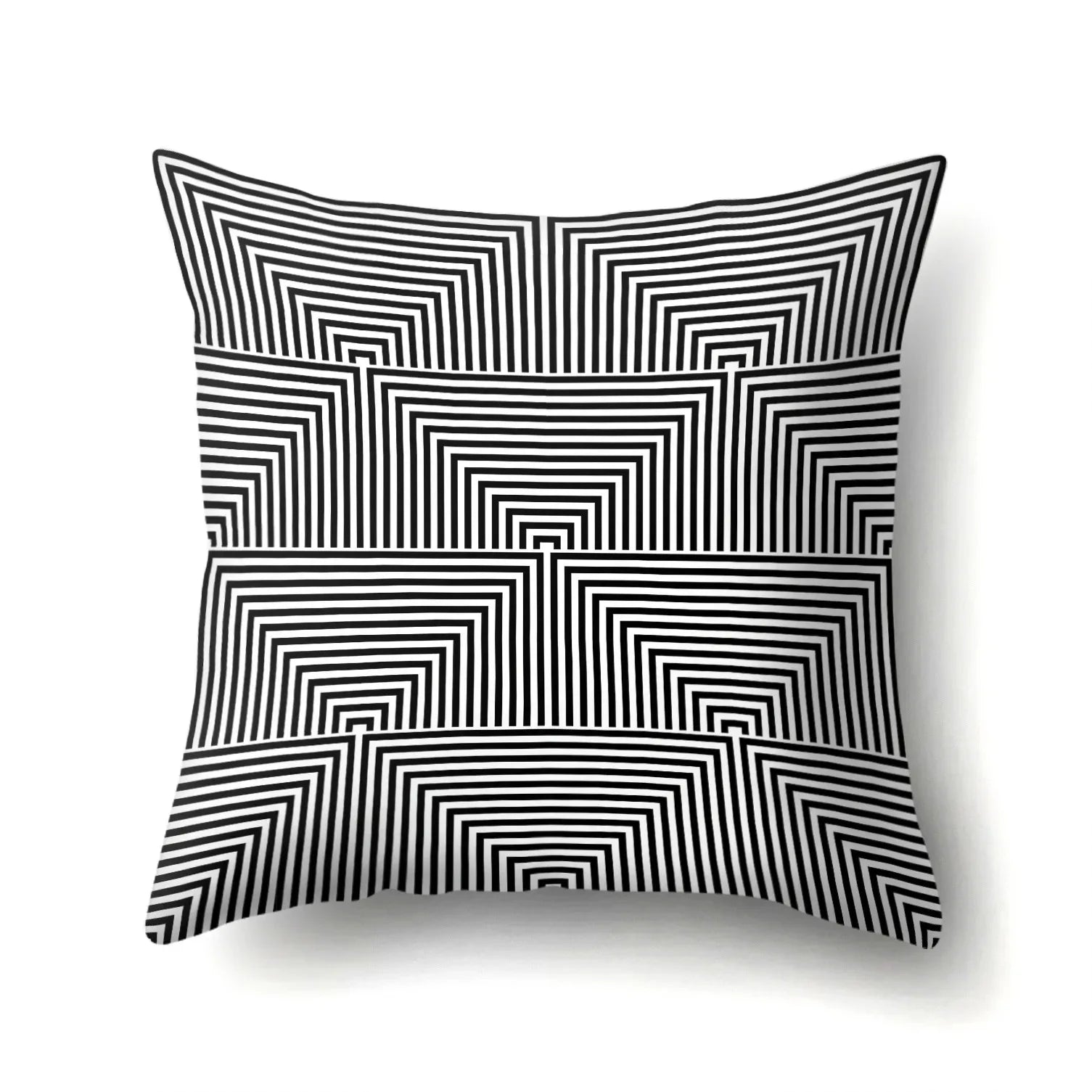 Funda de Almohada Abstracta Retorcida en Blanco y Negro Funda de Almohada Geométrica de Moda para Sofá de Sala de Estar o Dormitorio