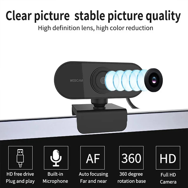 New Webcam Streaming Web Camera 1080p 30fps Autofocus With Mic Usb 2.0 Web Camera For Pc Laptop Conference Camer