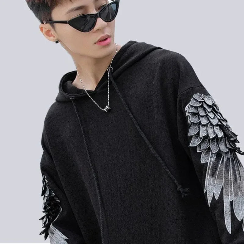 Sudadera con capucha bordada para hombre, ropa masculina, Hip Hop, sudadera blanca de lujo sin marca, ropa de calle para otoño, barata, Emo