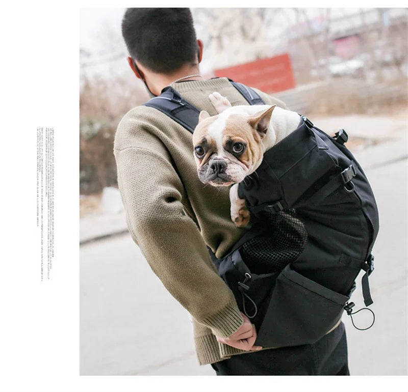 Bolsa transportadora transpirable para perros, mochila portátil para viajes al aire libre, transportadores reflectantes para gatos, accesorios para perros Bulldog Francés
