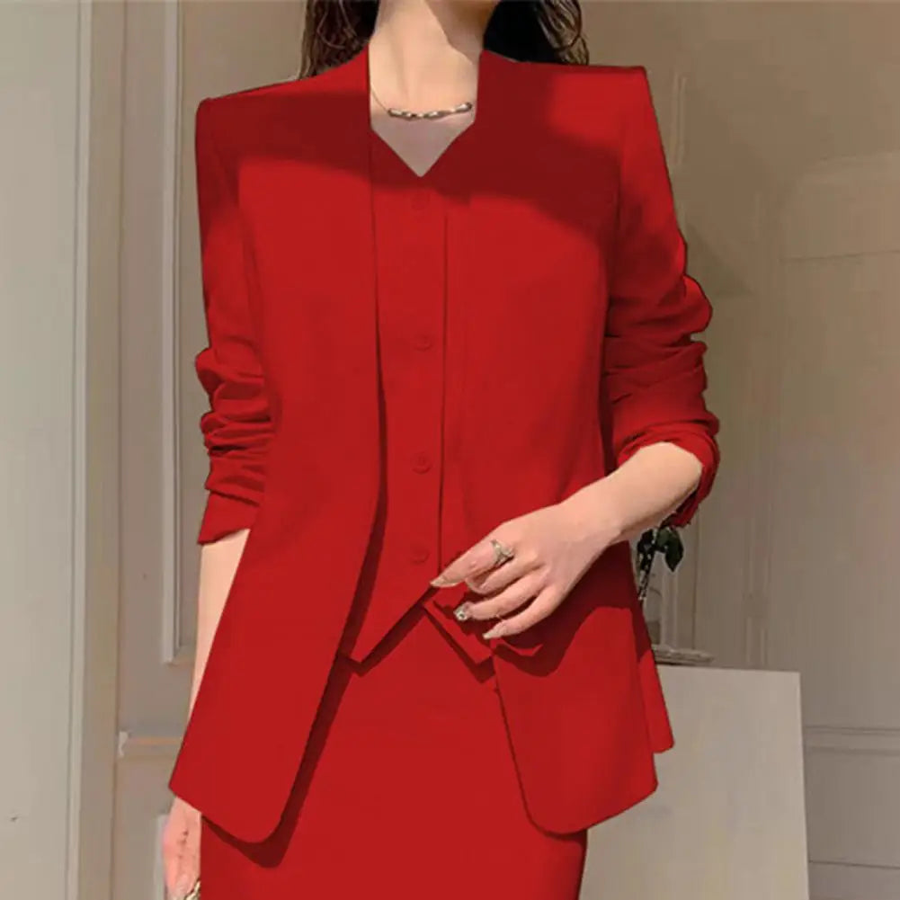Conjunto de falda y chaqueta de traje para mujer, elegante, de oficina, de negocios, con falda midi, conjunto de falda de cintura alta para mujer que se desplaza al trabajo