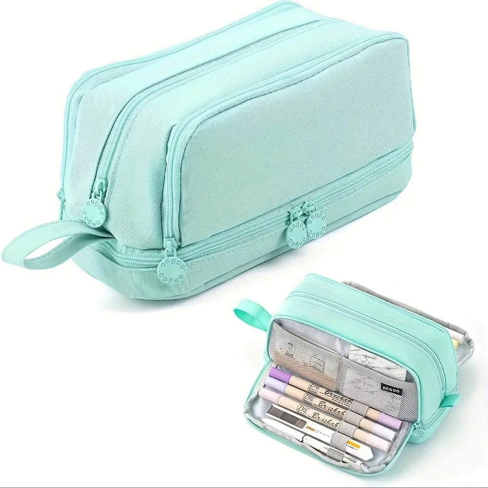 Trousse à crayons 3/4 compartiments multicouches grande capacité pour écoliers, compartiment transparent pour stylos
