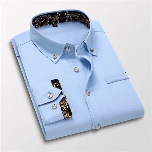 Men's Clothing Arrival Men Shirt, Fashion Causal Long Sleeved Male Dress Social Business Cotton Shirt Soft Weeding White Shirts