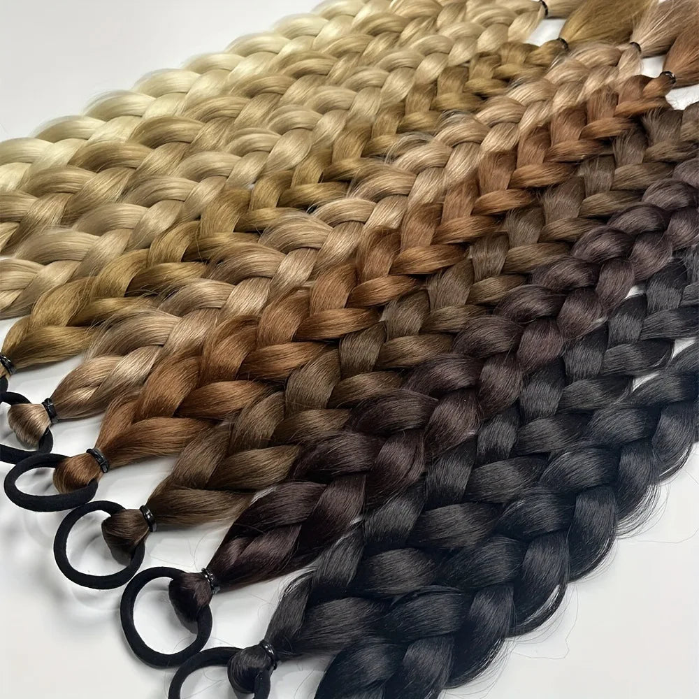 Synthetic 24inch hair extension wig ponytail with hair extensions Long Braided Ponytail Hair Accessories Christmas