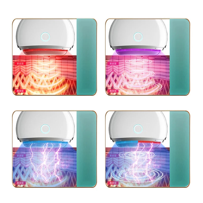 Instrumento de belleza eléctrico para raspar, placa de raspado para rostro, hombros y cuello, compresa caliente, vibración, terapia de luz, cepillo meridiano