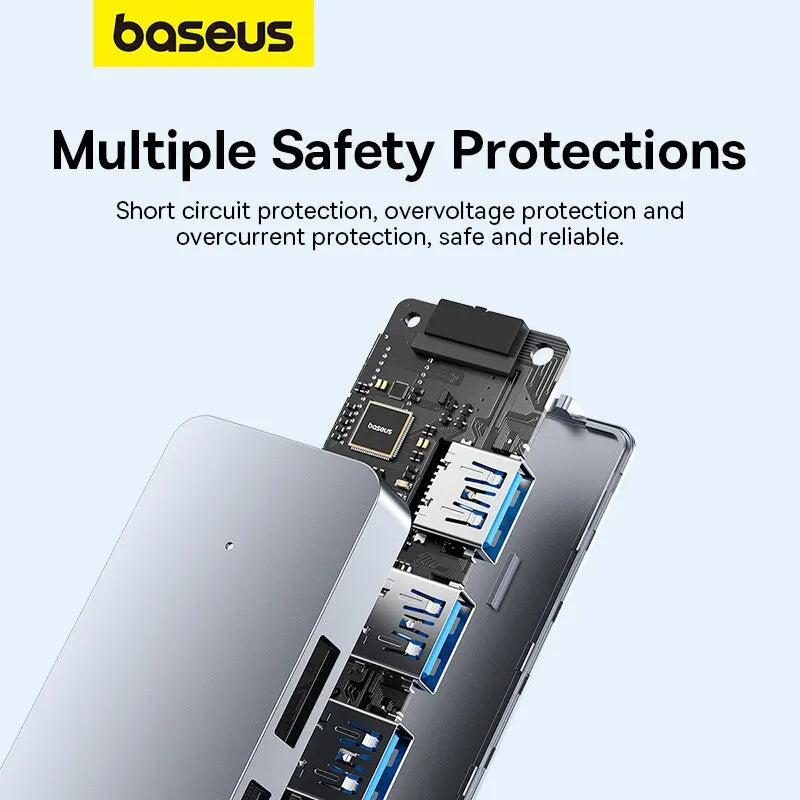 Baseus Hub USB de 4 puertos, Hub de ABS USB 3.0 para portátil, Adaptador Divisor Múltiple para Xiaomi Lenovo Macbook Accesorios de PC Ordenador