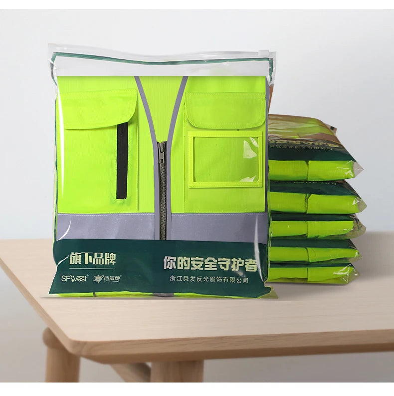 Chaleco Rojo para Hombre Chaleco de Trabajo con Múltiples Bolsillos Ropa de Trabajo de Alta Visibilidad
