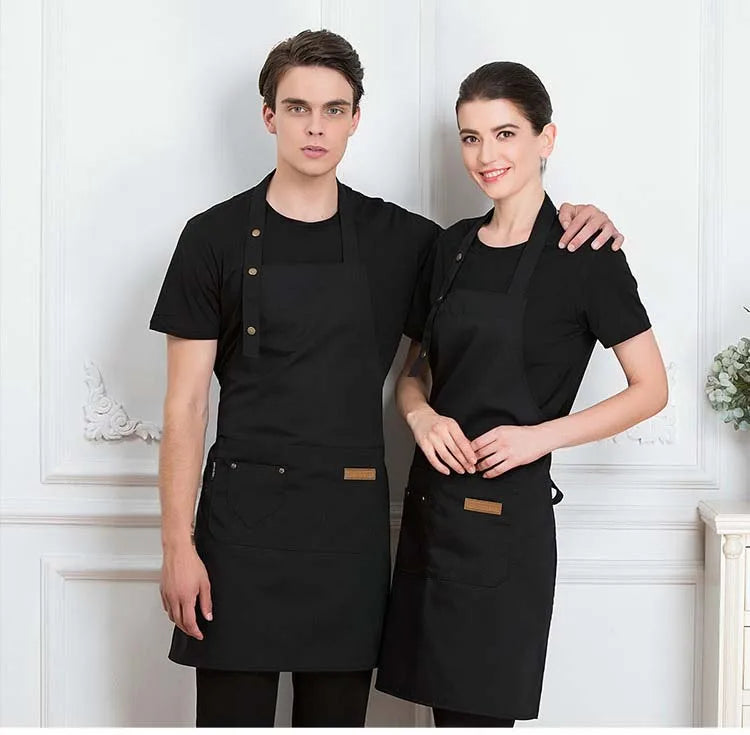 Nouveaux tabliers de cuisine tendance pour femmes et hommes, tabliers de travail pour chefs, pour grillades, restaurants, bars, boutiques, cafés, salons de beauté, studios de manucure, uniformes