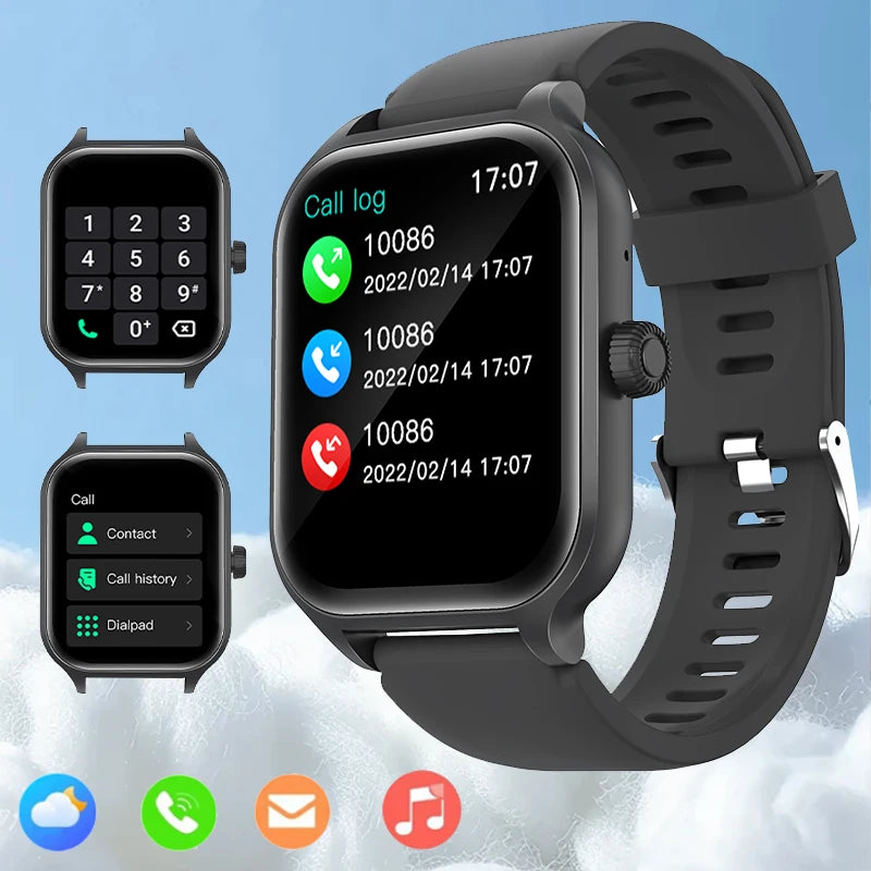 Smartklokke, trådløs anrop/oppringing, multisportmodus, anropspåminnelse og avvisning, SMS-påminnelse, for iPhone/Andriod